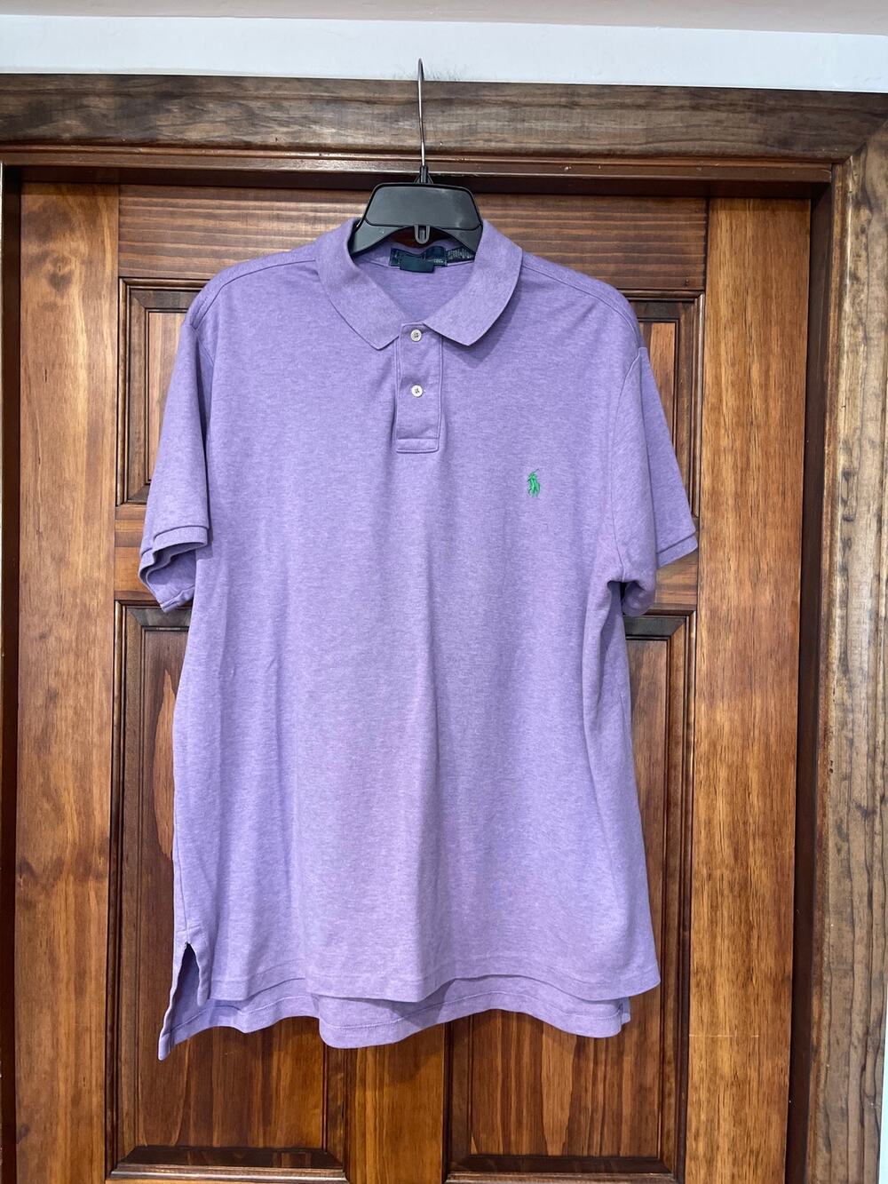 Polo Ralph Lauren purple two button shirt, size XL